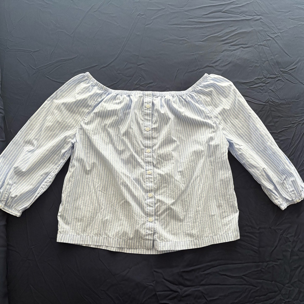 Striped Off-Shoulder Linen Top